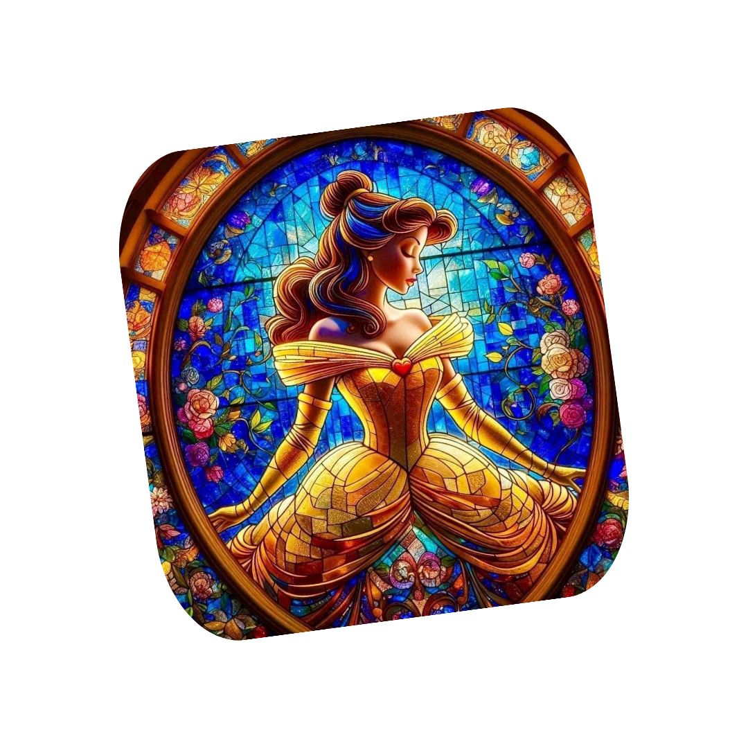 Belle - Dessous de verre | Vitrail Dessous de verres Disney Shop | Anylem Beauty 