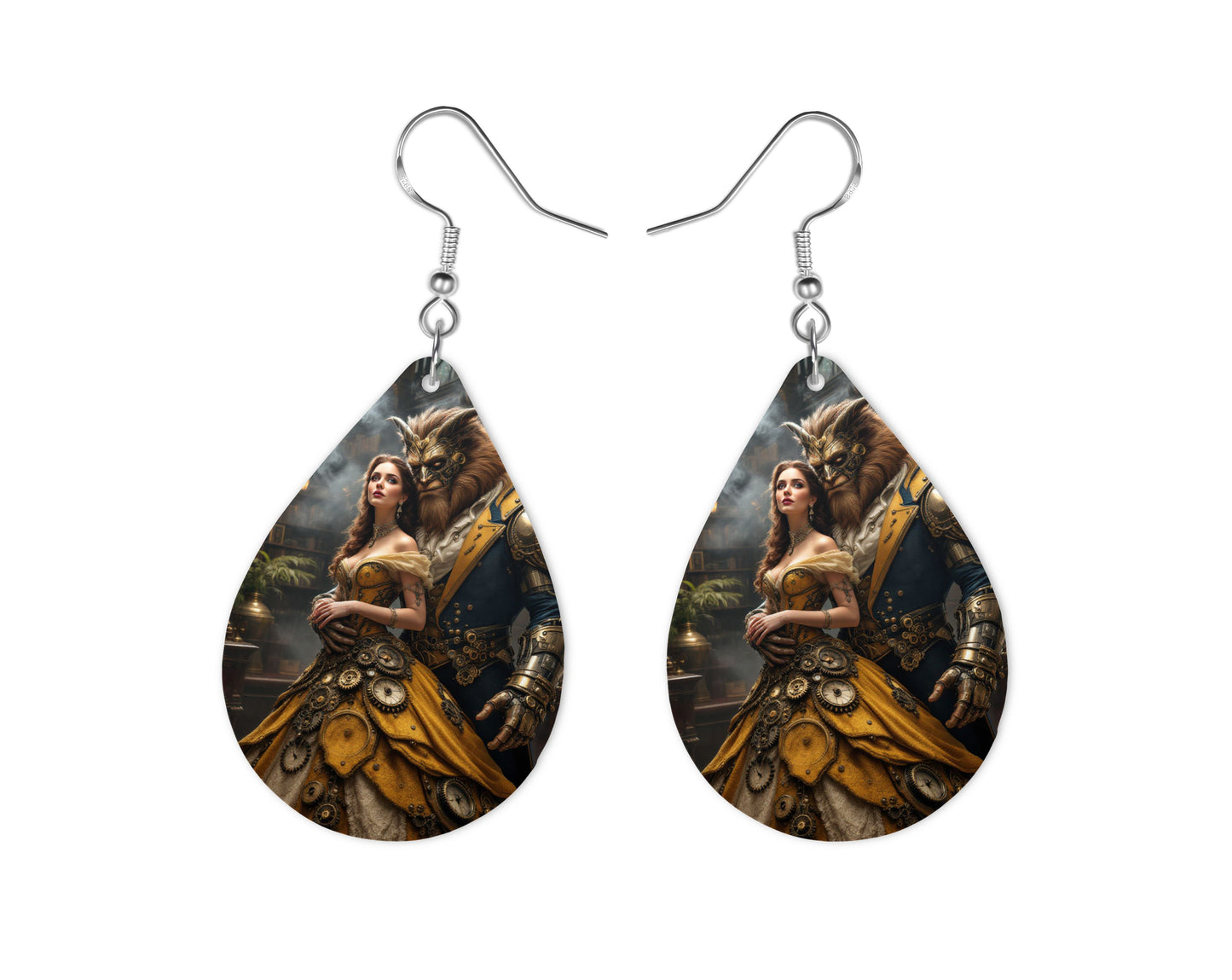 Belle & la Bête - Personnalisation | Steampunk Personnalisation Disney Shop | Anylem Beauty Boucle d’oreilles 