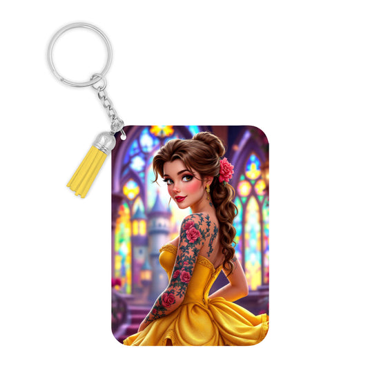 Belle - Porte Clé avec prénom | Tatouage Porte-clés Disney Shop | Anylem Beauty 