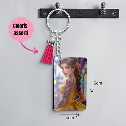 Belle - Porte Clé avec prénom | Tatouage Porte-clés Disney Shop | Anylem Beauty 