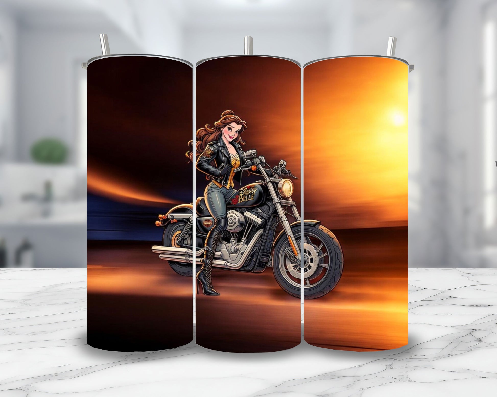 Belle - Thermos en acier inoxydable 600ml | Biker Thermos inoxydable Disney Shop | Anylem Beauty 