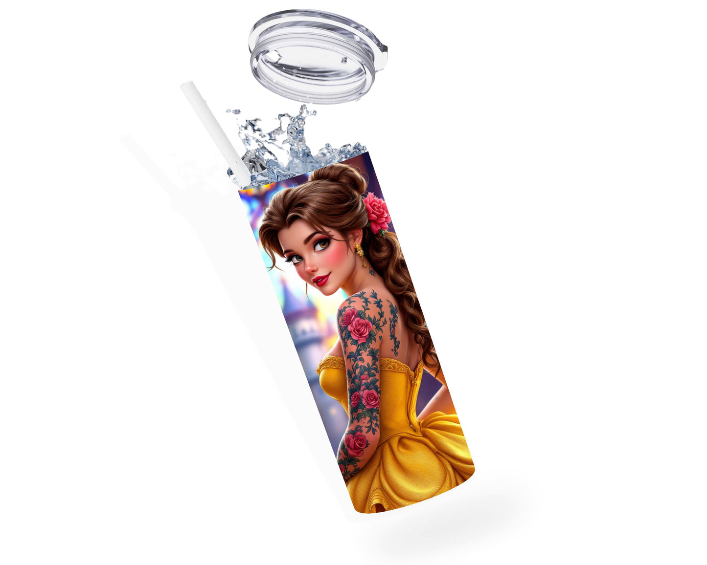 Belle - Thermos en acier inoxydable 600ml | Tatouage Thermos inoxydable Disney Shop | Anylem Beauty 