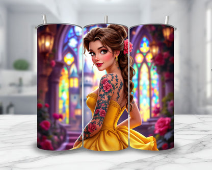 Belle - Thermos en acier inoxydable 600ml | Tatouage Thermos inoxydable Disney Shop | Anylem Beauty 