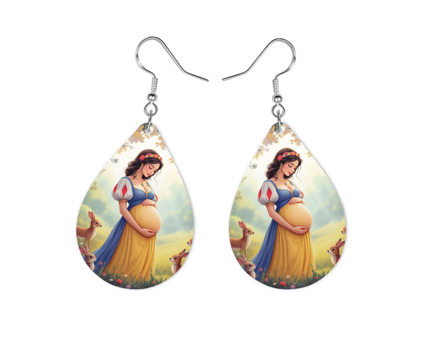 Blanche Neige - Personnalisation | Grossesse Personnalisation Disney Shop | Anylem Beauty Boucle d’oreilles 