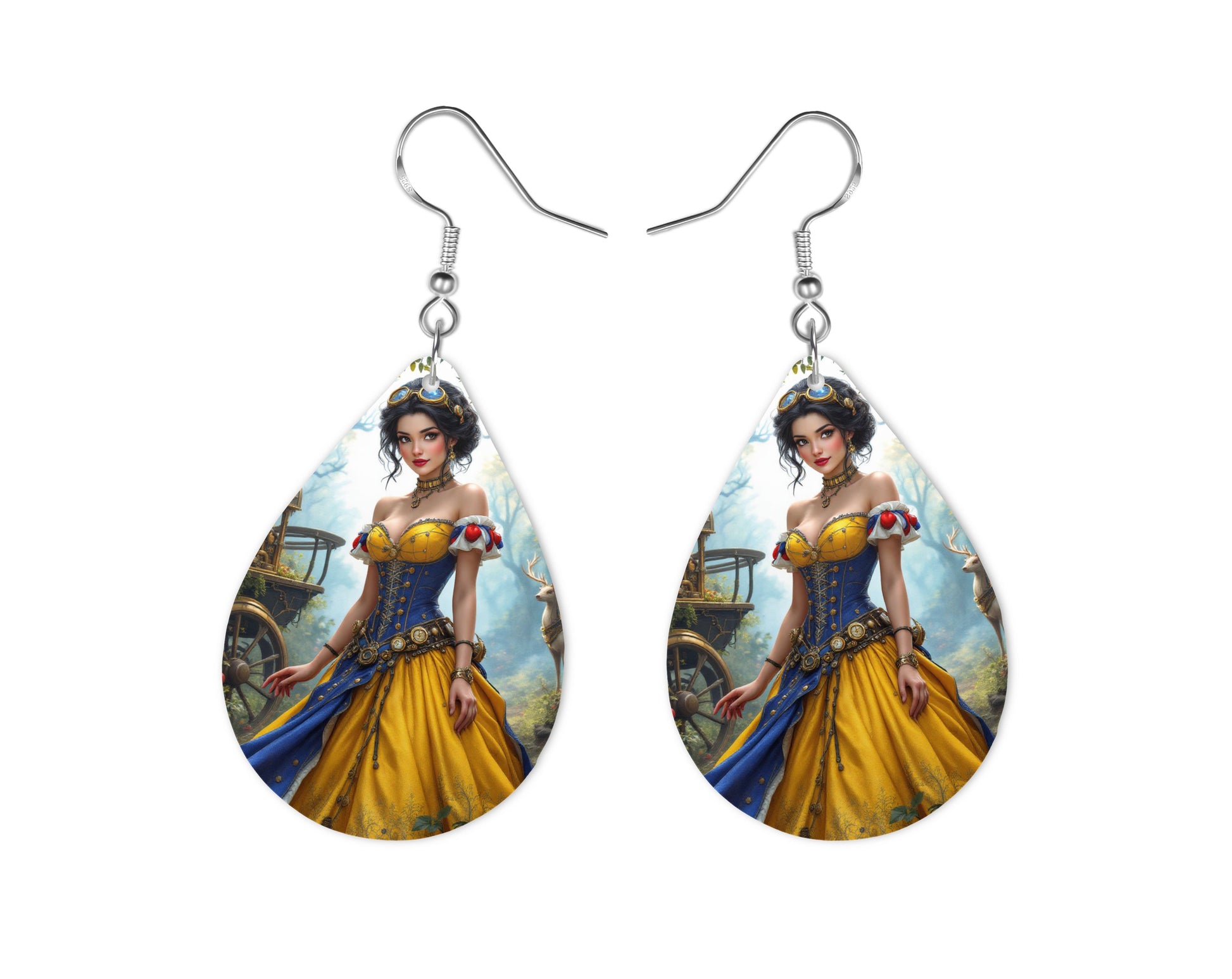 Blanche Neige - Personnalisation | Steampunk Personnalisation Disney Shop | Anylem Beauty Boucle d’oreilles 