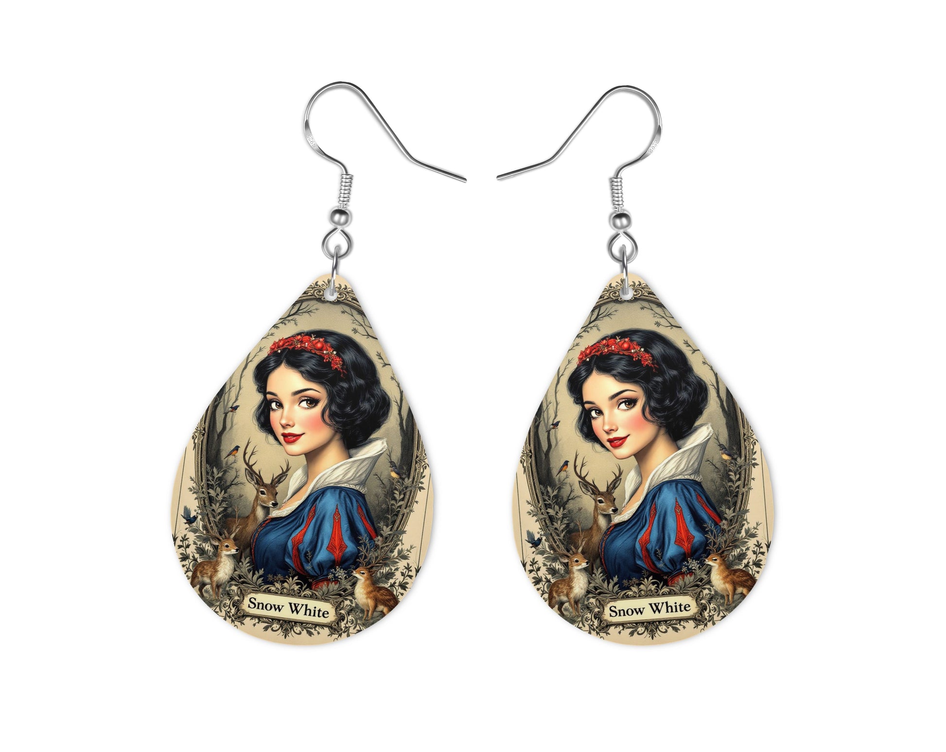 Blanche Neige - Personnalisation | Vintage Personnalisation Disney Shop | Anylem Beauty Boucle d’oreilles 