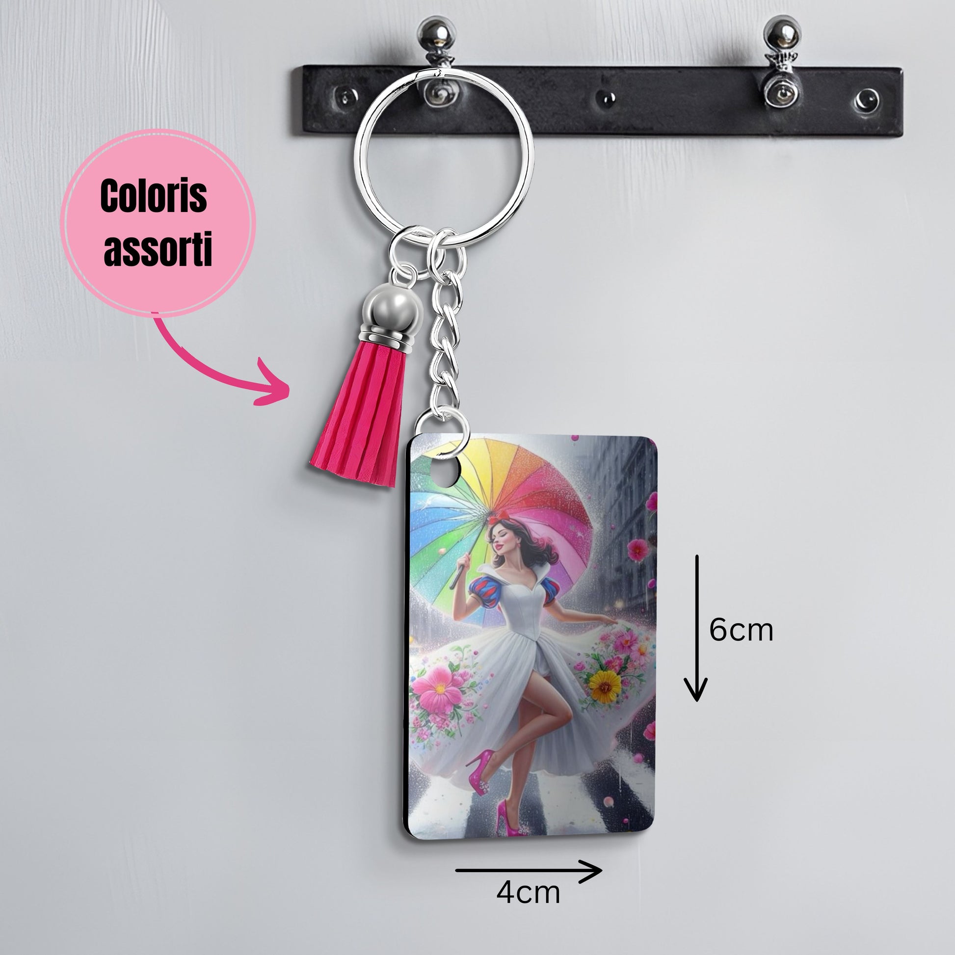 Blanche Neige - Porte Clé avec prénom | Rainbow Porte-clés Disney Shop | Anylem Beauty 