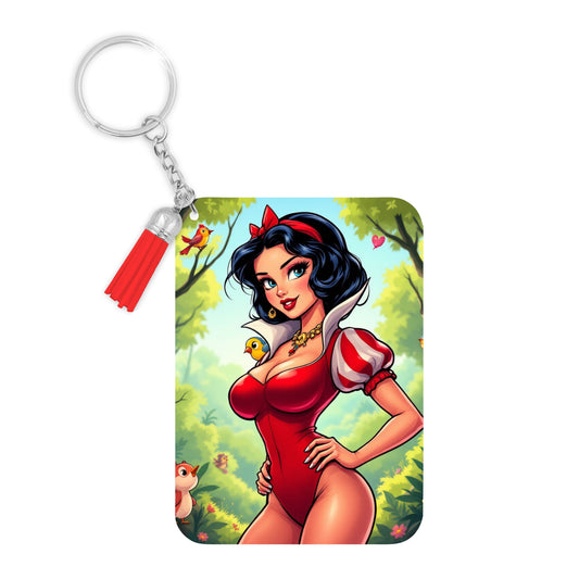 Blanche Neige - Porte Clé avec prénom | Rockabilly Porte-clés Disney Shop | Anylem Beauty 