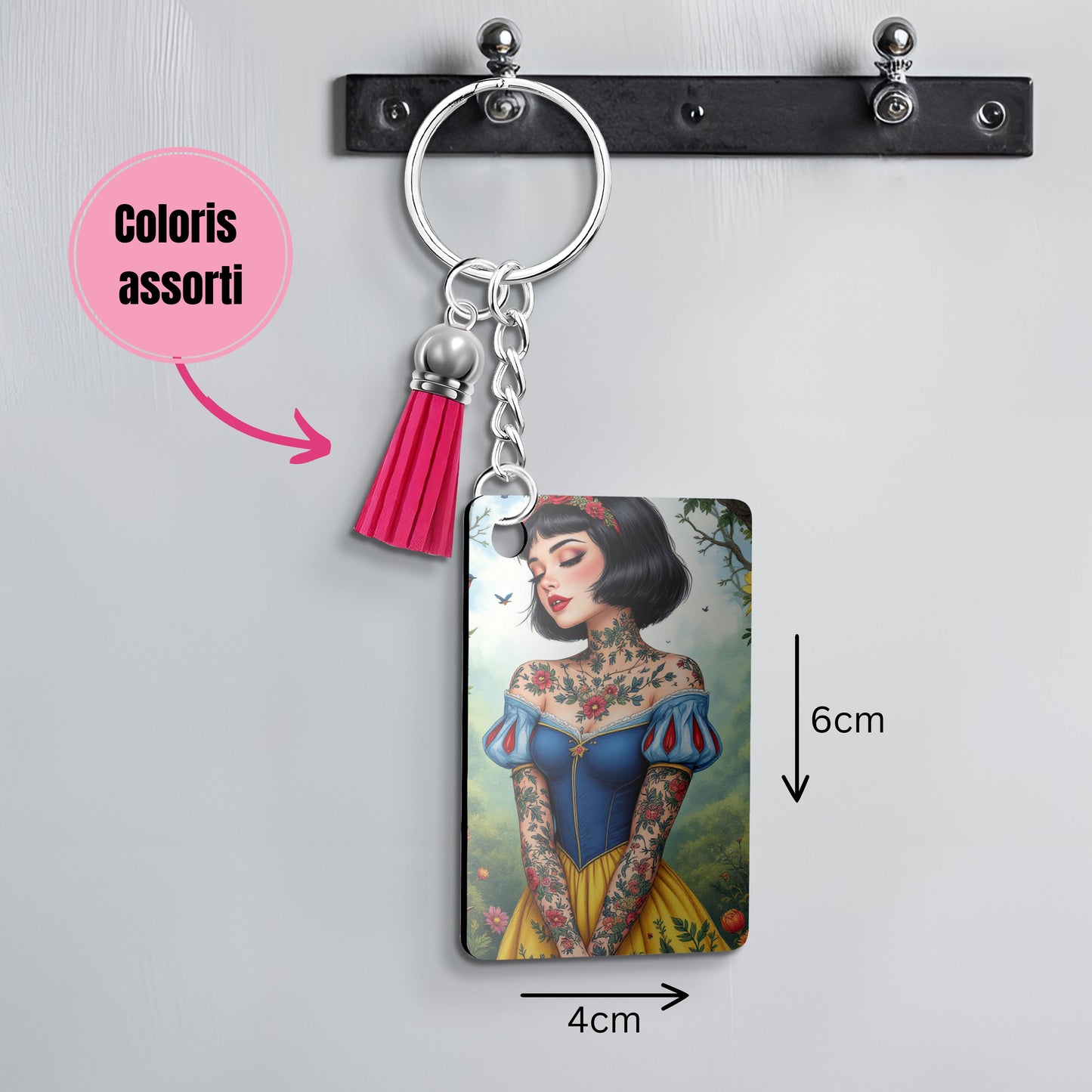 Blanche Neige - Porte Clé avec prénom | Tatouage Porte-clés Disney Shop | Anylem Beauty 