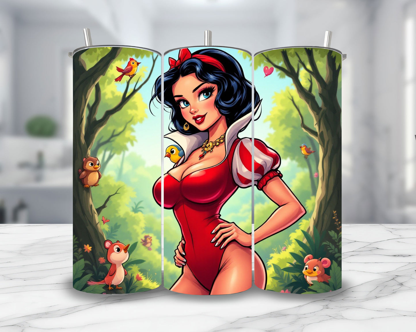 Blanche Neige - Thermos en acier inoxydable 600ml | Rockabilly Thermos inoxydable Disney Shop | Anylem Beauty 