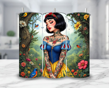 Blanche Neige - Thermos en acier inoxydable 600ml | Tatouage Thermos inoxydable Disney Shop | Anylem Beauty 