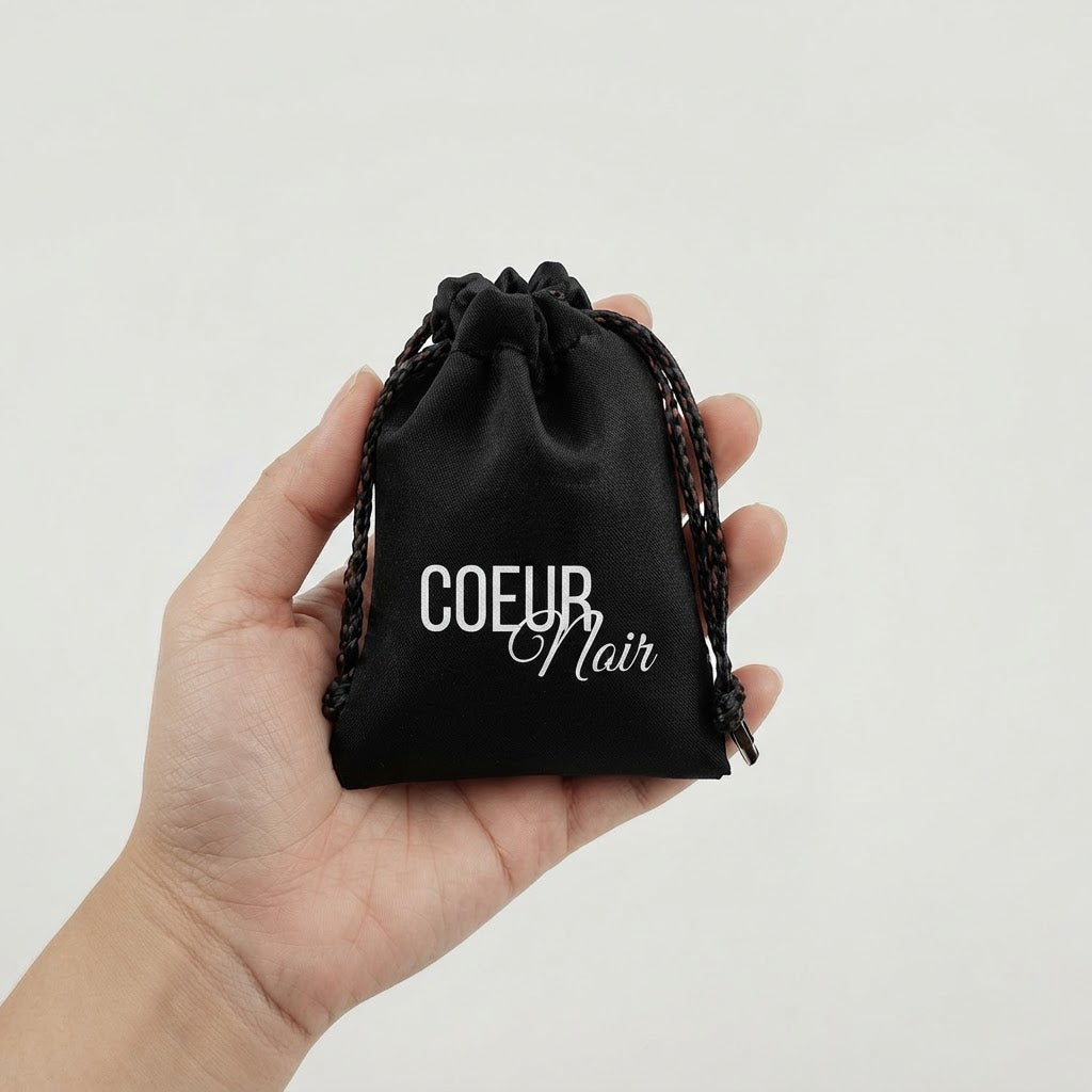 Pochon velours - Noir 12x9cm