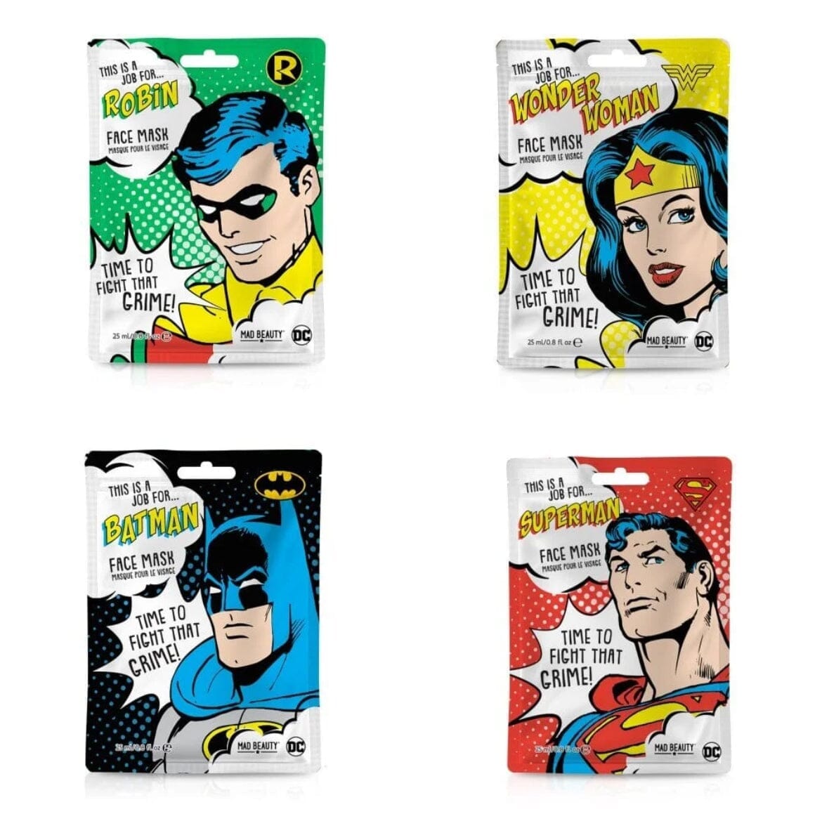 DC Comics - Kit 4 Masques Visage Masques Visage Mad Beauty 