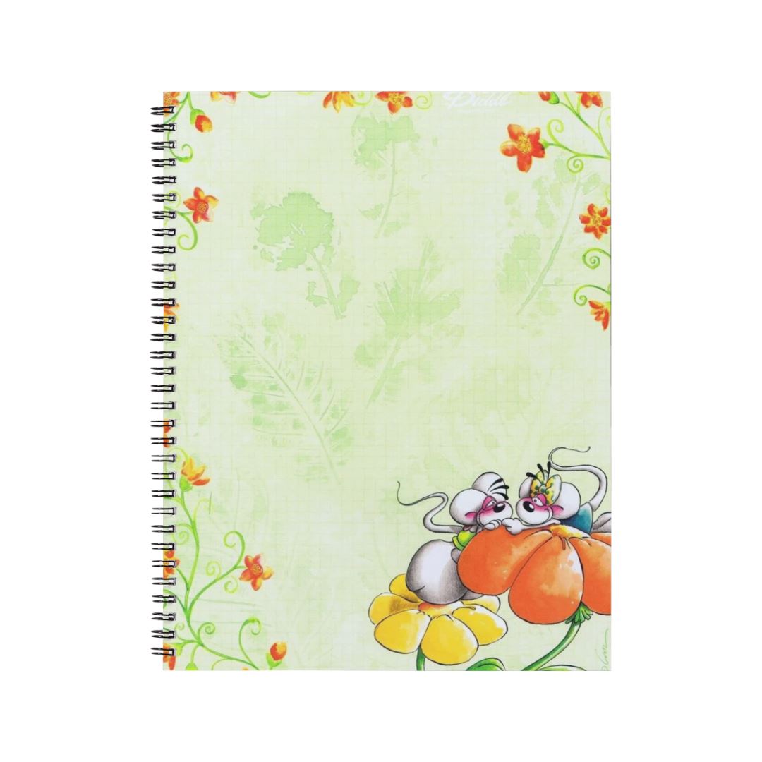 Diddl & Diddlina - Carnet spirale A5 | Fleur orangée Carnets et bloc-notes Disney Shop | Anylem Beauty 