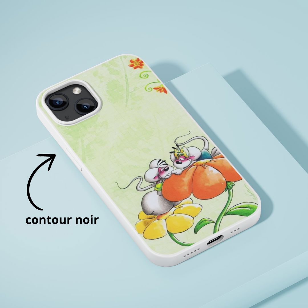 Diddl & Diddlina - Coque de téléphone | Fleur orangée Coque de téléphone Disney Shop | Anylem Beauty 