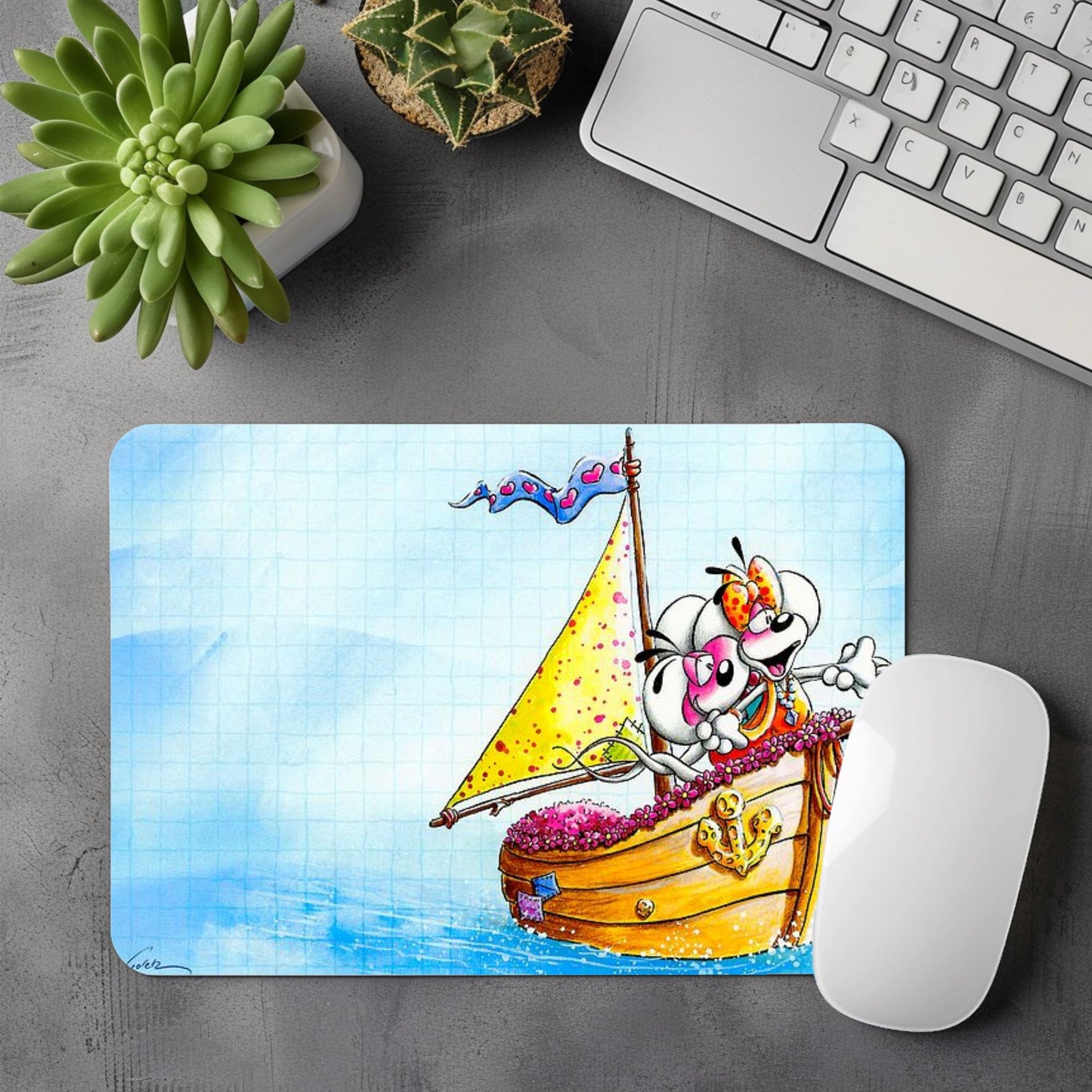 Diddl & Diddlina - Tapis de souris | Bateau Tapis de souris Disney Shop | Anylem Beauty 