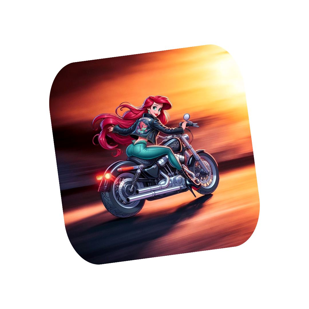 Disney - Dessous de verre "Biker" | Différents modèles Dessous de verres Disney Shop | Anylem Beauty Ariel 