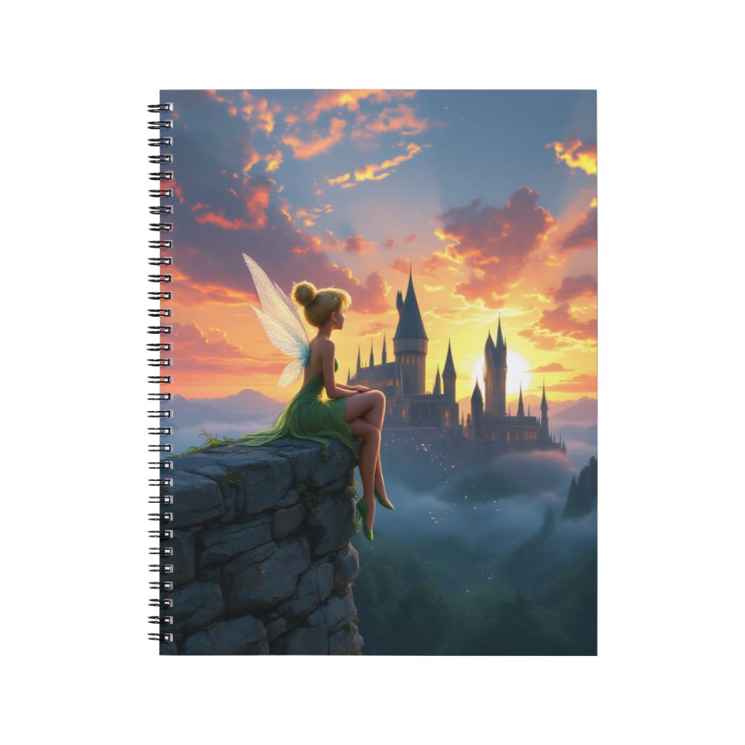 Fée Clochette - Carnet spirale A5 | Couché de soleil à Poudlard Carnets et bloc-notes Disney Shop | Anylem Beauty 