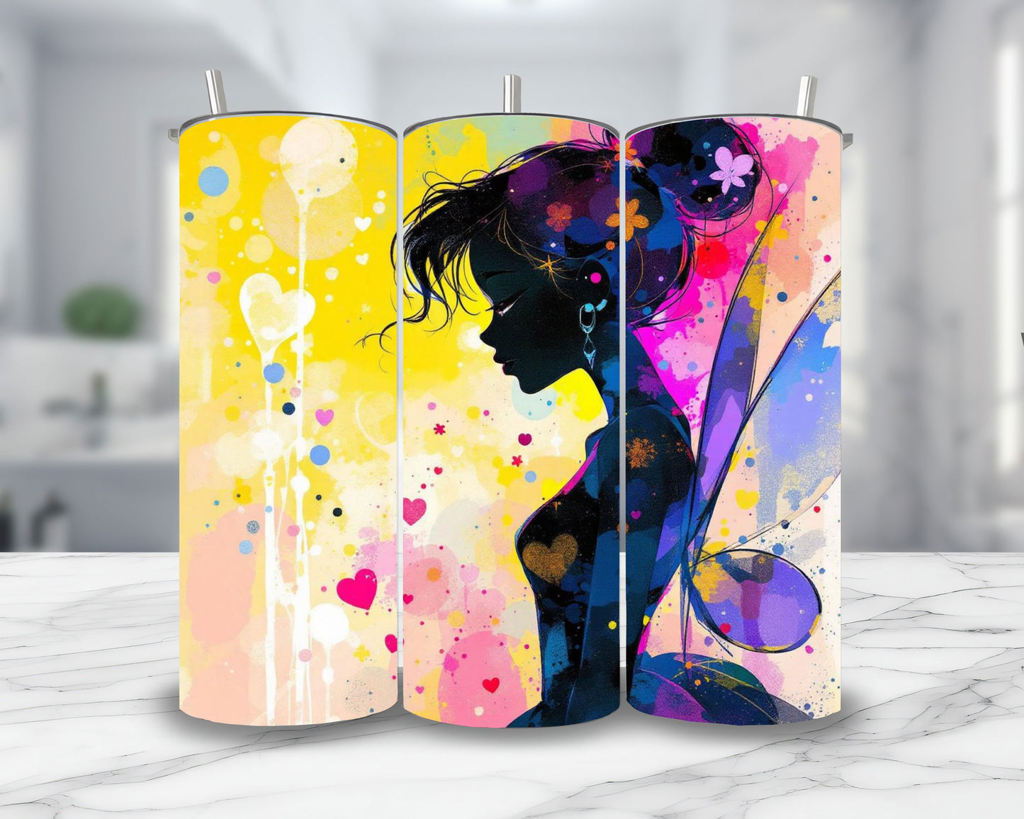 Fée Clochette - Personnalisation | Aquarelle Personnalisation Disney Shop | Anylem Beauty Thermos 570ml 