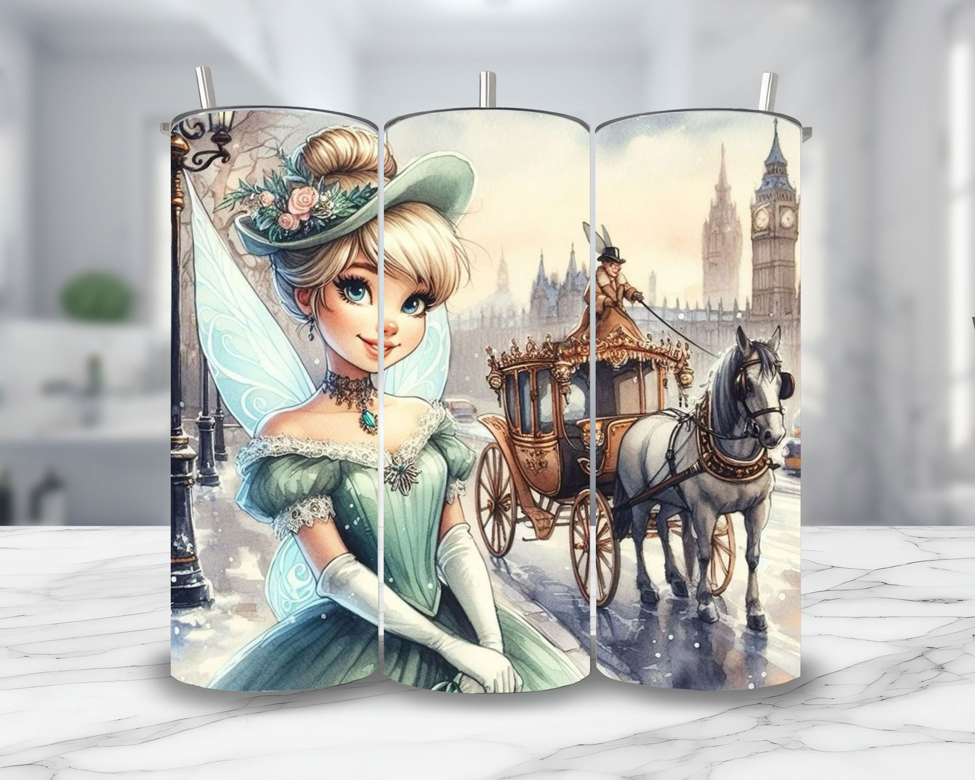 Fée Clochette - Thermos en acier inoxydable 600ml | Années 20 Thermos inoxydable Disney Shop | Anylem Beauty 