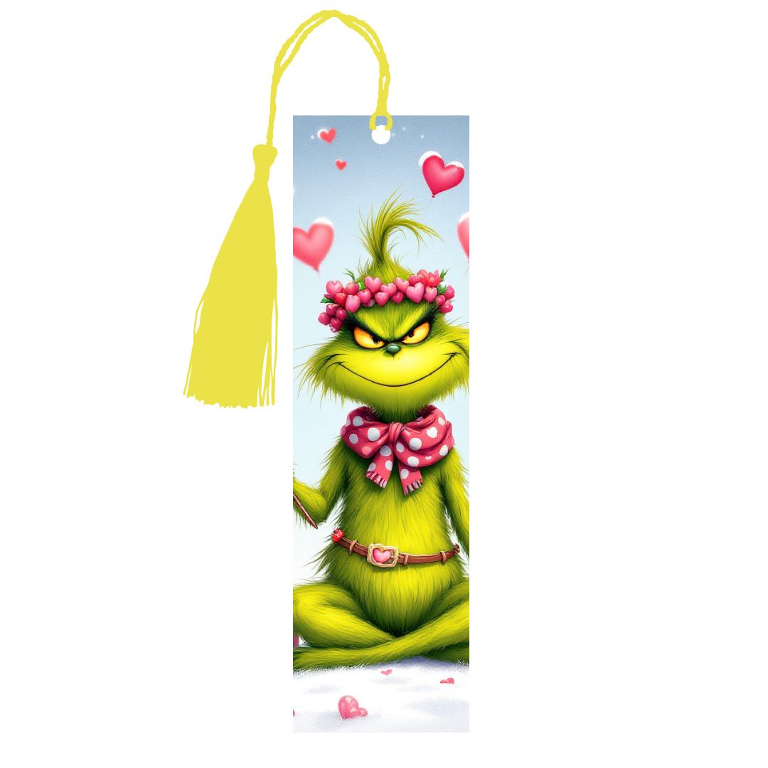 Grinch - Marque-Pages avec prénom | St Valentin Marque-page Disney Shop | Anylem Beauty 