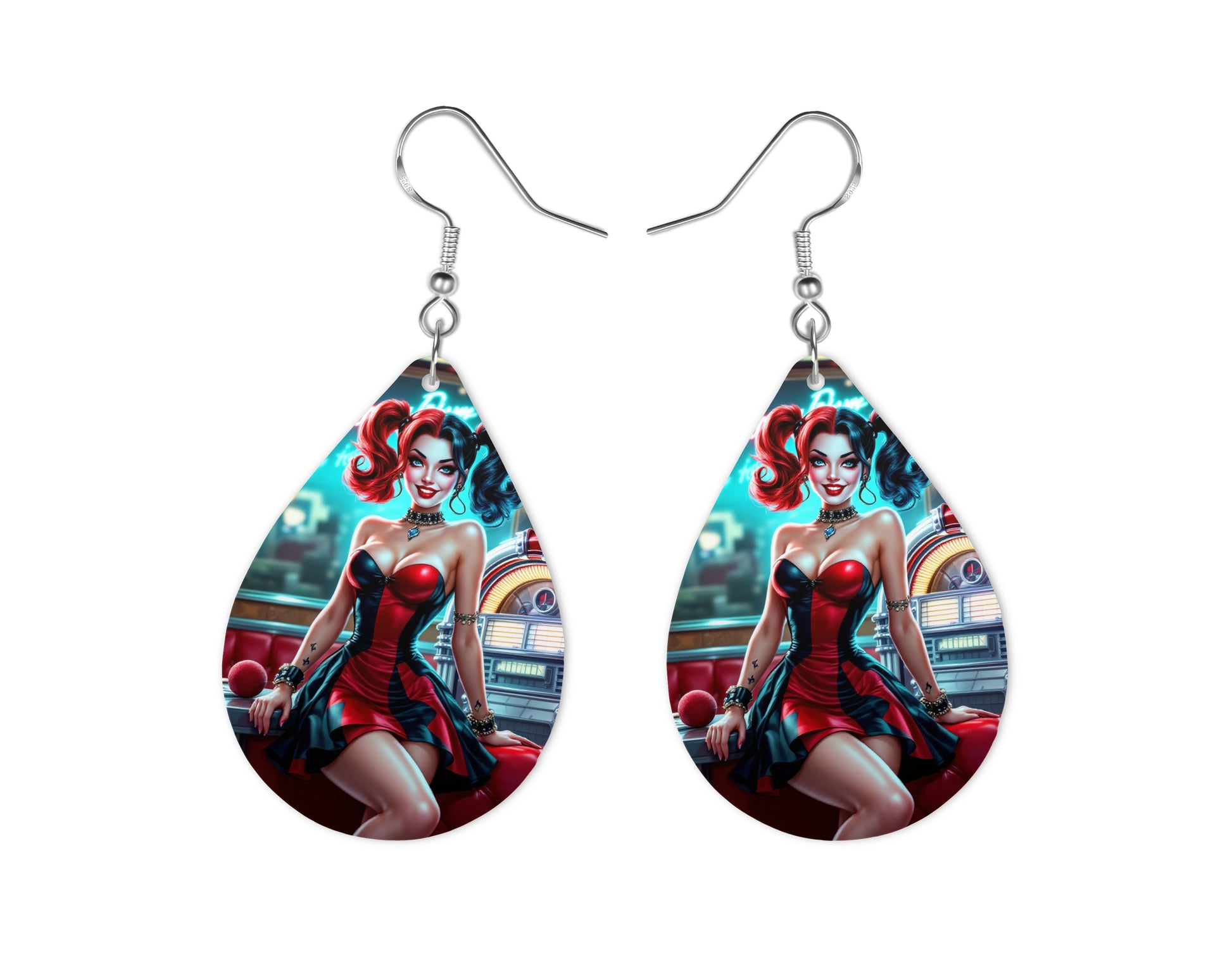 Harley Quinn - Personnalisation | Rockabilly Personnalisation Disney Shop | Anylem Beauty Boucle d’oreilles 