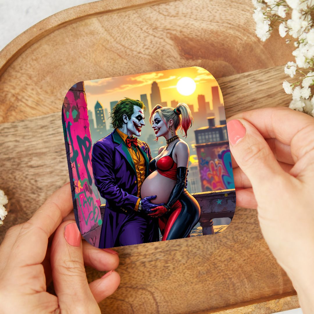 Harley Quinn x Joker - Dessous de verre | Grossesse Dessous de verres Disney Shop | Anylem Beauty 