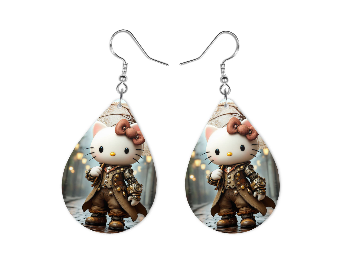 Hello Kitty - Personnalisation | Steampunk Personnalisation Disney Shop | Anylem Beauty Boucle d’oreilles 