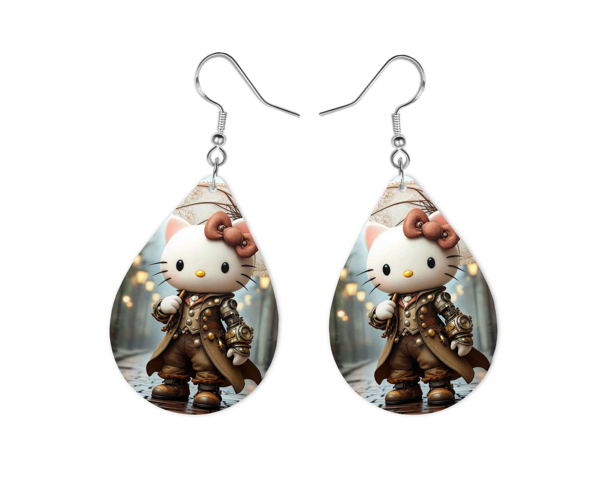 Hello Kitty - Personnalisation | Steampunk Personnalisation Disney Shop | Anylem Beauty Boucle d’oreilles 