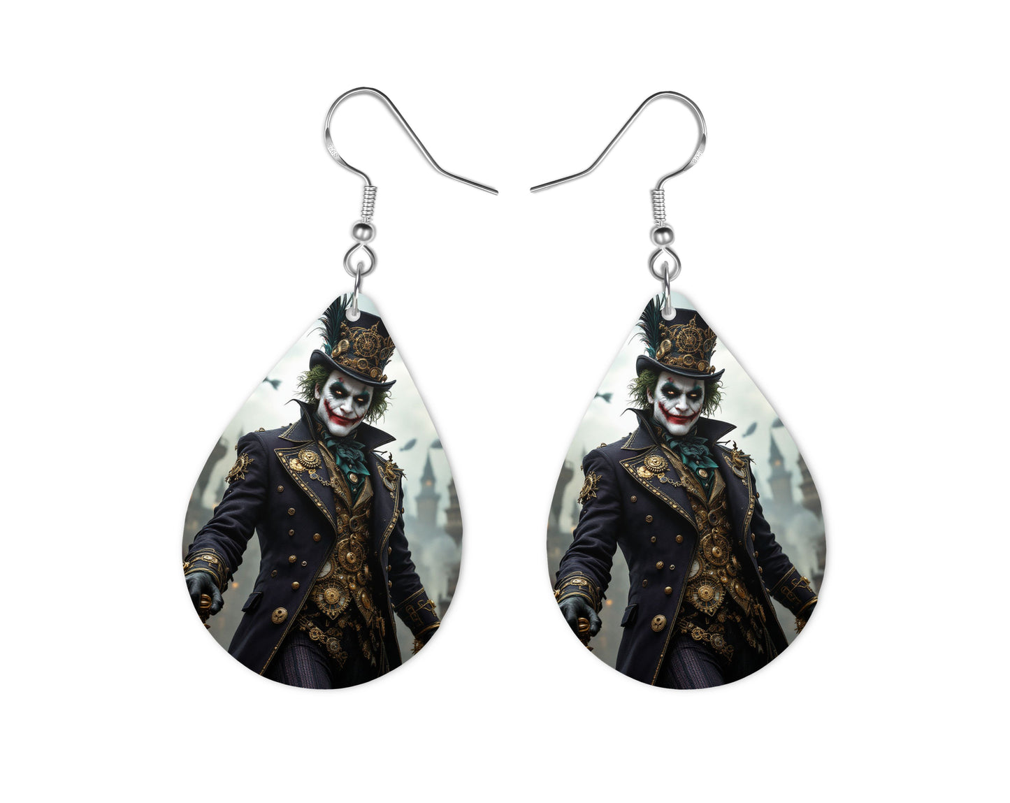 Joker - Personnalisation | Steampunk Personnalisation Disney Shop | Anylem Beauty Boucle d’oreilles 