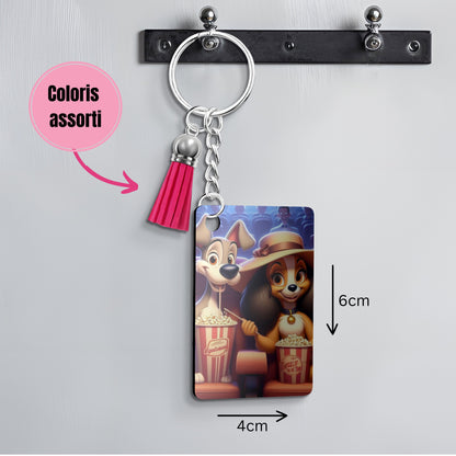 La Belle et le Clochard - Porte Clé avec prénom | Cinéma Porte-clés Disney Shop | Anylem Beauty 