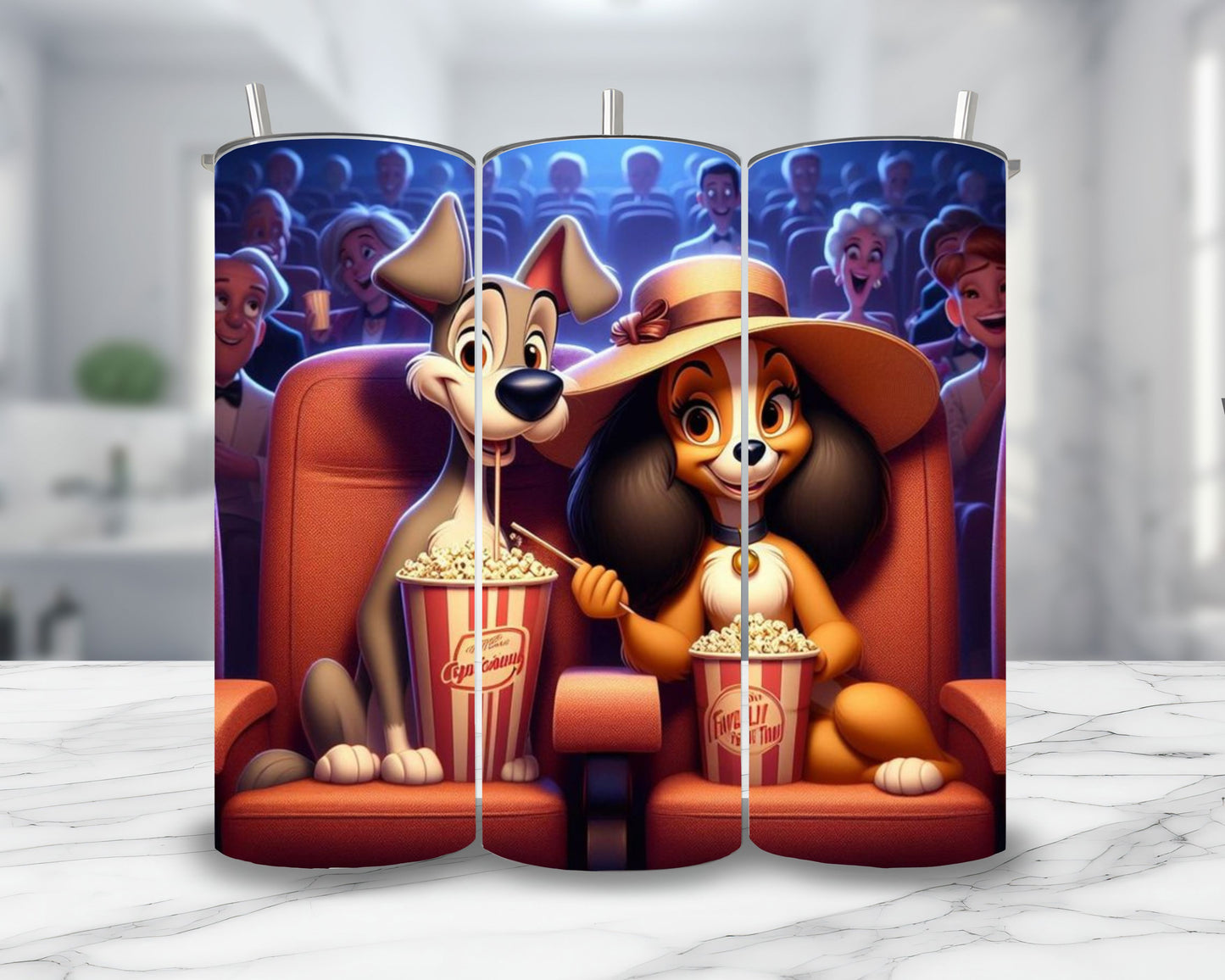 La Belle et le Clochard - Thermos en acier inoxydable 600ml | Cinéma Thermos inoxydable Disney Shop | Anylem Beauty 