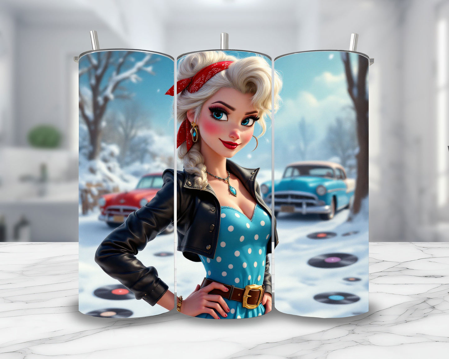 La Reine des Neiges - Thermos en acier inoxydable 600ml | Rockabilly Thermos inoxydable Disney Shop | Anylem Beauty 