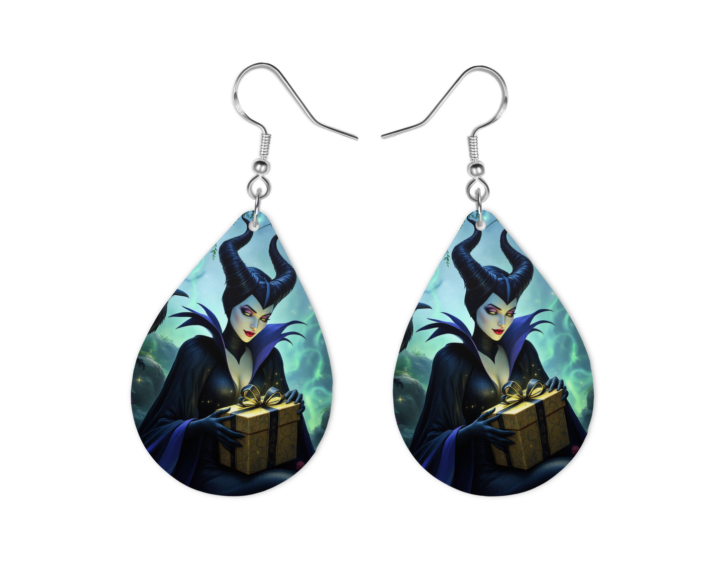 Maléfique - Personnalisation | Cadeau Personnalisation Disney Shop | Anylem Beauty Boucle d’oreilles 