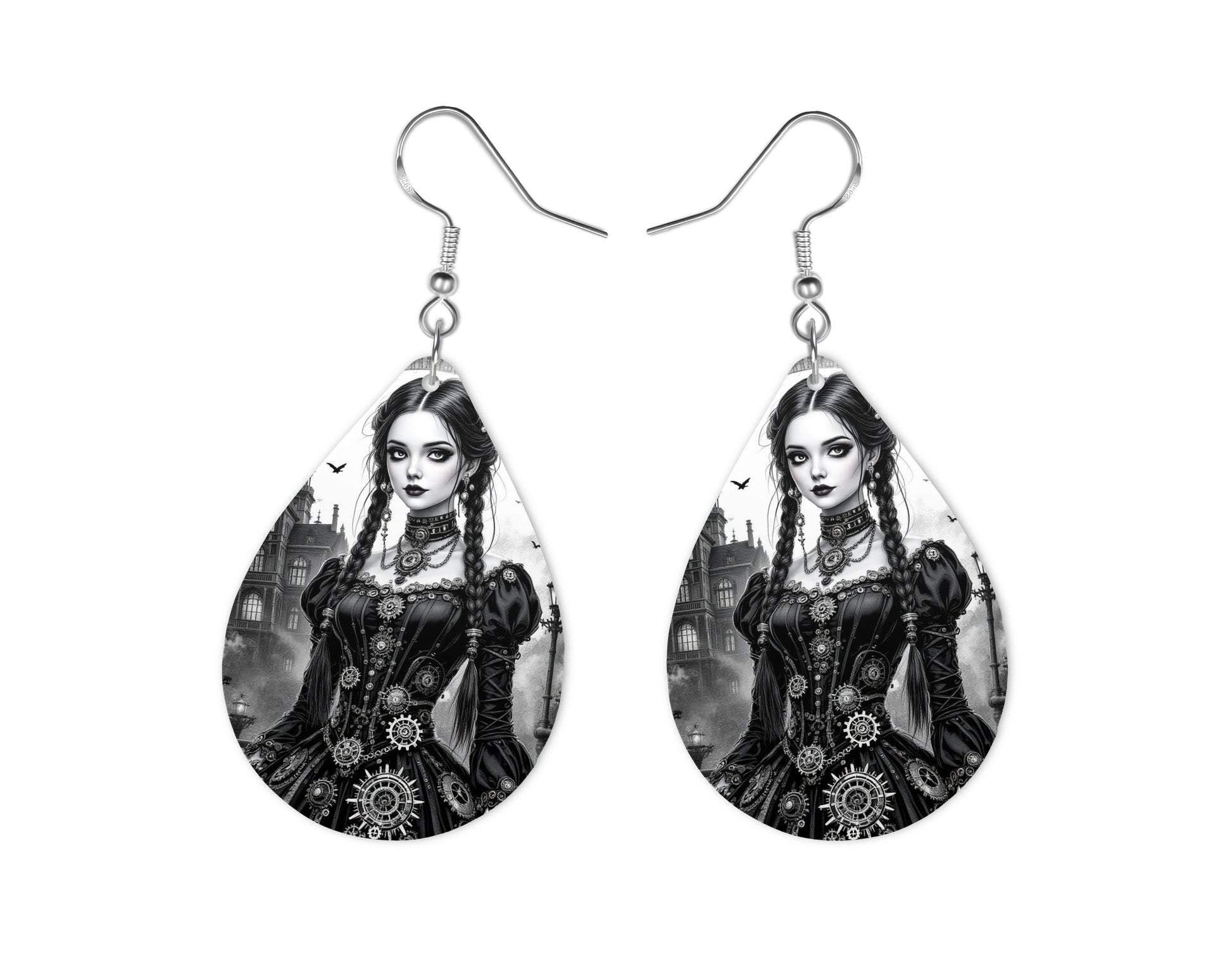 Mercredi - Personnalisation | Steampunk Personnalisation Disney Shop | Anylem Beauty Boucle d’oreilles 