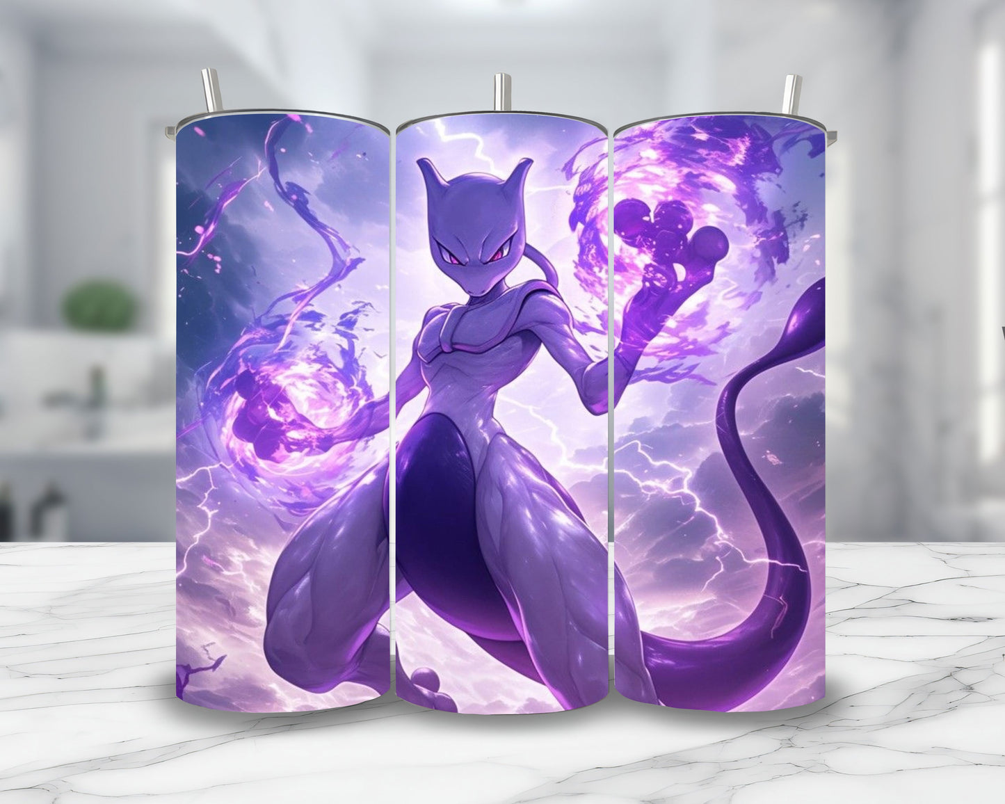 Mewtwo - Thermos en acier inoxydable 600ml | Fusion Thermos inoxydable Disney Shop | Anylem Beauty 