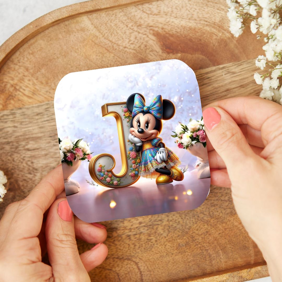 Minnie - Dessous de verre | Lettrage Dessous de verres Disney Shop | Anylem Beauty J 