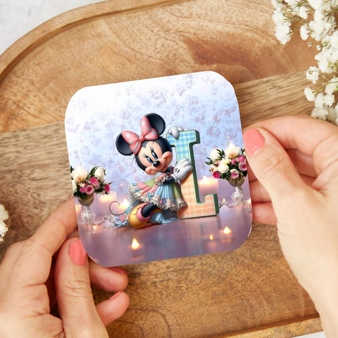 Minnie - Dessous de verre | Lettrage Dessous de verres Disney Shop | Anylem Beauty L 