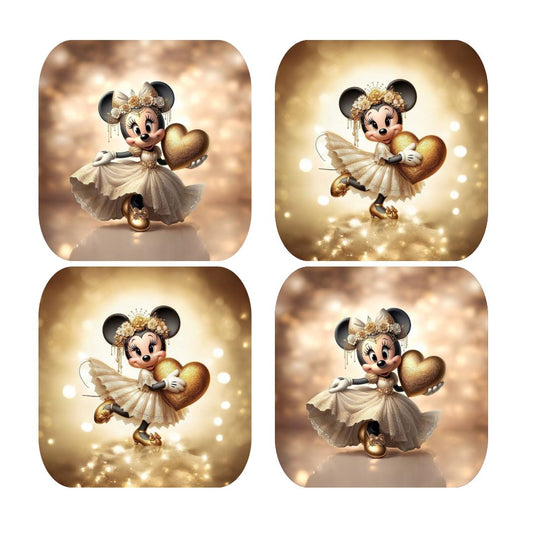 Minnie - Lot de 4 dessous de verres | Or Dessous de verres Disney Shop | Anylem Beauty 