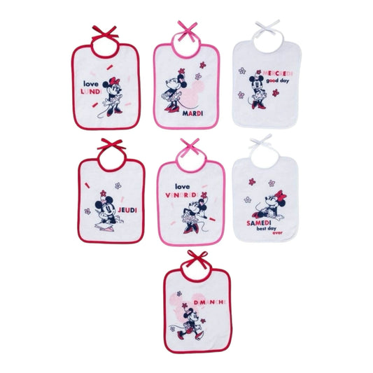 Bébé Minnie - Lot de 7 Bavoirs Naissance Bébés et tout-petits Baby Calin 