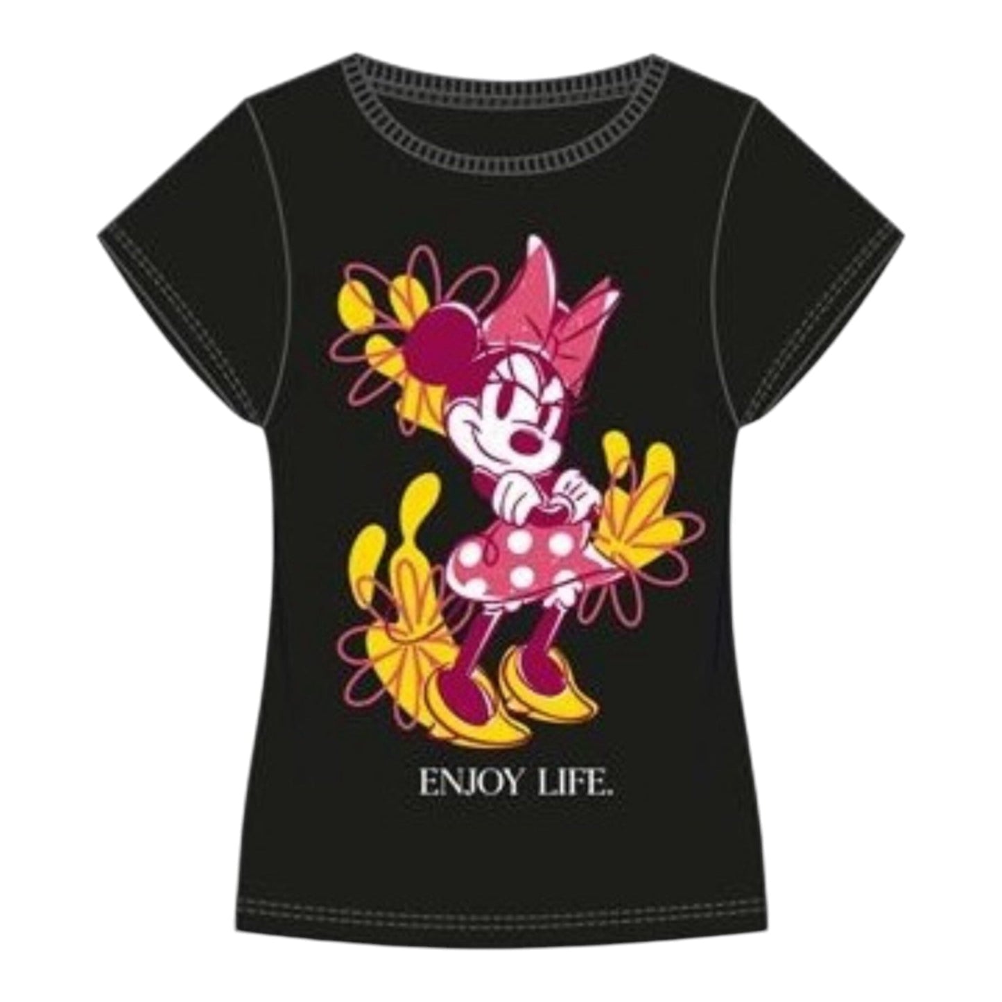 Minnie - Tee-Shirt Noir Femme Vêtements Disney 