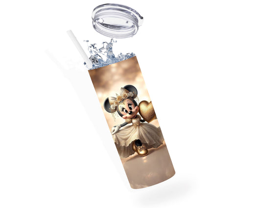 Minnie - Thermos en acier inoxydable 600ml | Or Thermos inoxydable Disney Shop | Anylem Beauty 