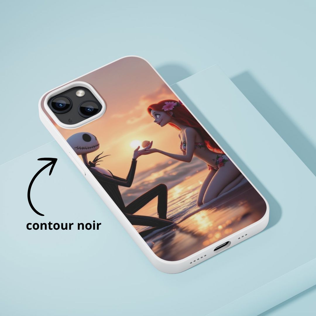 Mr Jack x Sally - Personnalisation | Couché de soleil Personnalisation Disney Shop | Anylem Beauty Coque de téléphone 