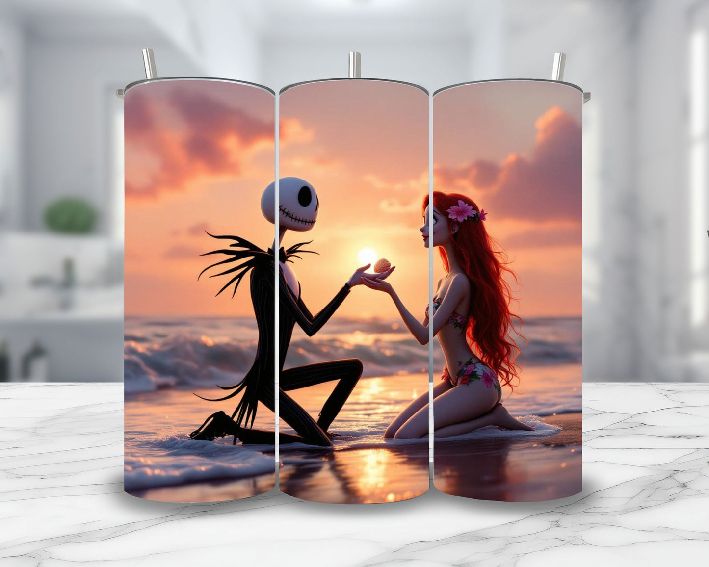 Mr Jack x Sally - Personnalisation | Couché de soleil Personnalisation Disney Shop | Anylem Beauty Thermos 570ml 