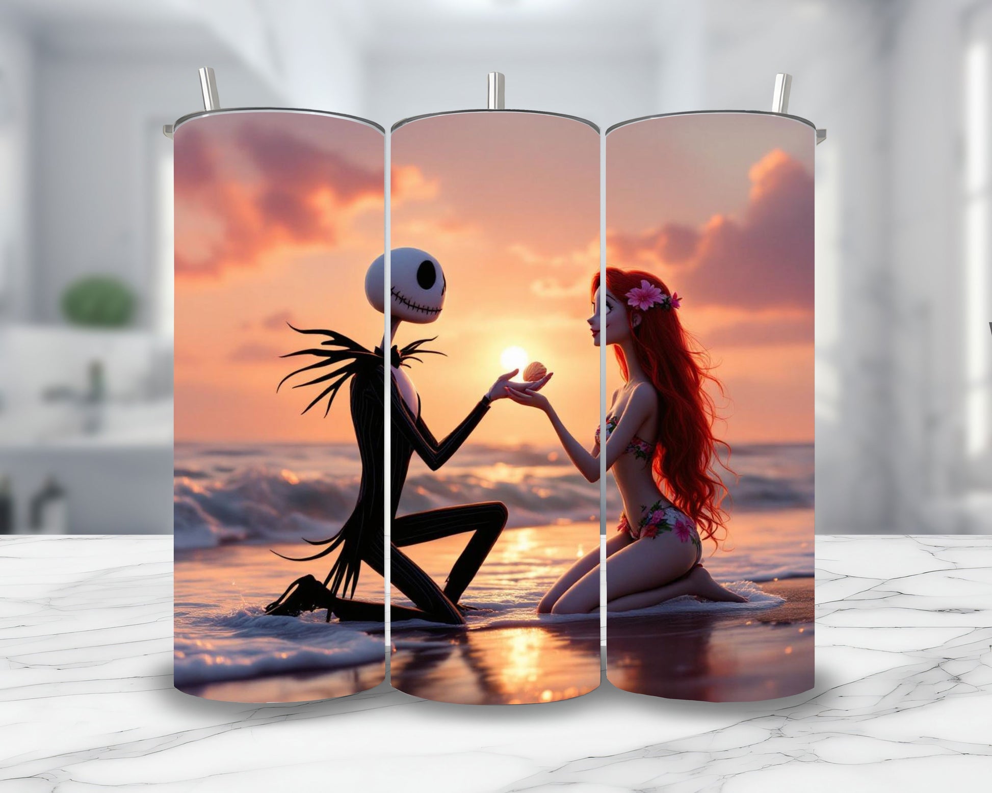 Mr Jack x Sally - Personnalisation | Couché de soleil Personnalisation Disney Shop | Anylem Beauty Thermos 570ml 