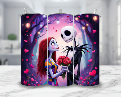 Mr Jack x Sally - Thermos en acier inoxydable 600ml | St Valentin Thermos inoxydable Disney Shop | Anylem Beauty 