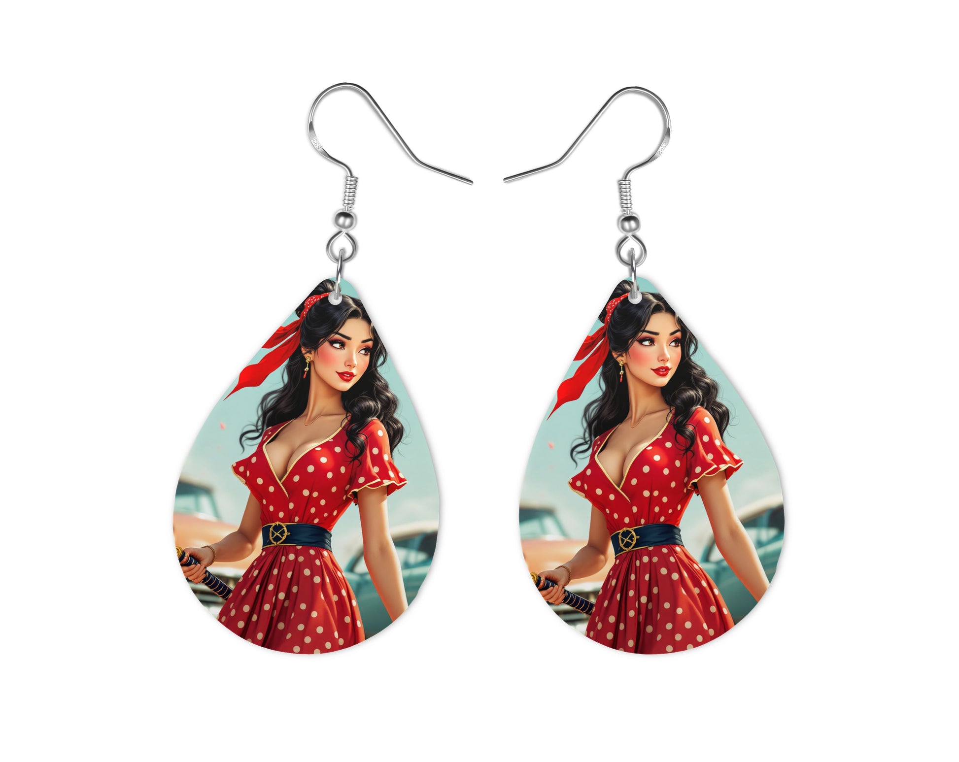 Mulan - Personnalisation | Rockabilly Personnalisation Disney Shop | Anylem Beauty Boucle d’oreilles 