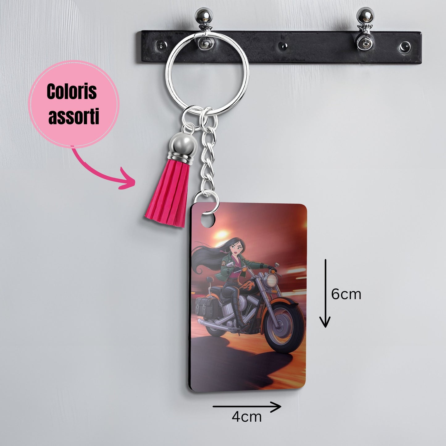 Mulan - Porte clé avec prénom | Biker Porte-clés Disney Shop | Anylem Beauty 