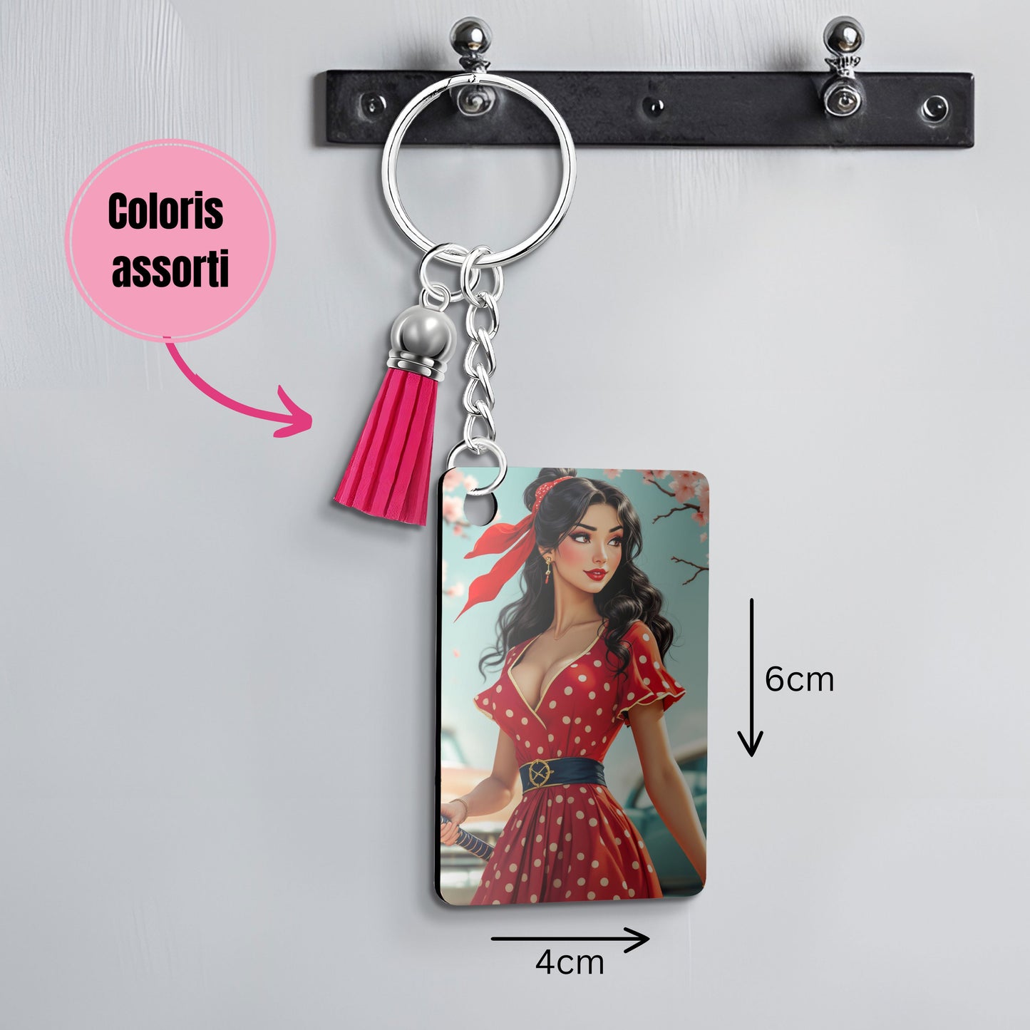 Mulan - Porte Clé avec prénom | Rockabilly Porte-clés Disney Shop | Anylem Beauty 