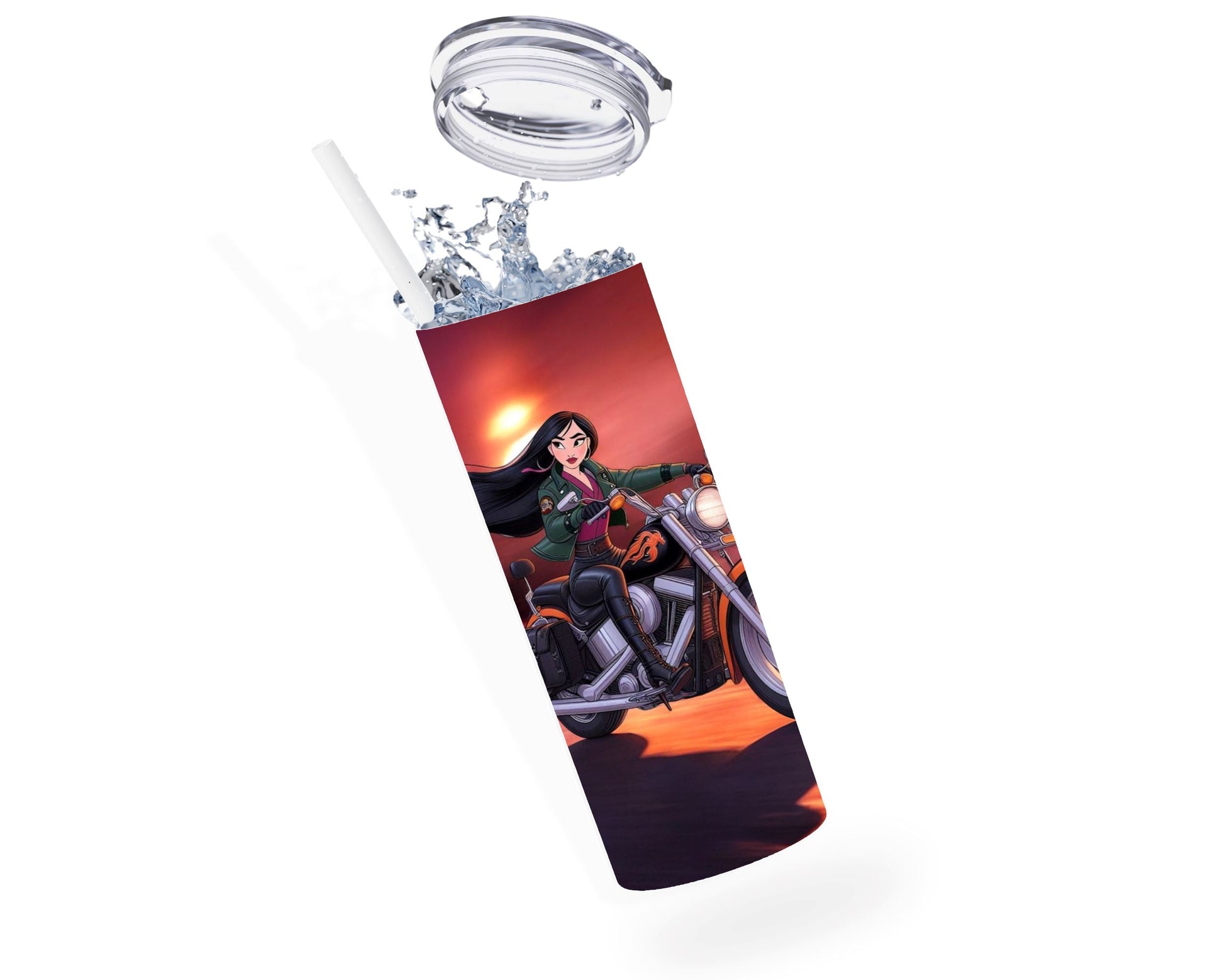 Mulan - Thermos en acier inoxydable 600ml | Biker Thermos inoxydable Disney Shop | Anylem Beauty 